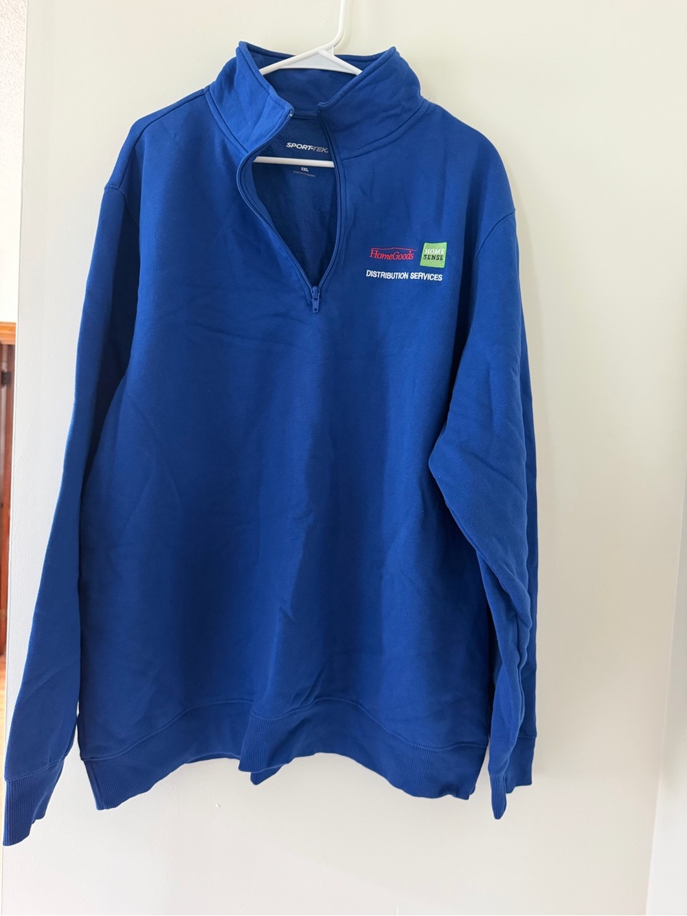 Sport-Tek Quarter-Zip Pullover Mens XXL Royal Blue Excellent HomeGoods Logo